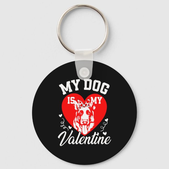 My German Shepherd Is My Valentine Dog Lover Valen Nyckelring (Framsida)