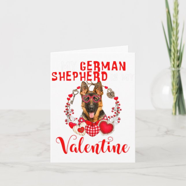 My German Shepherd Is My Valentine Funny Dog Lover Kort (Framsida)