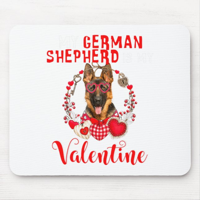 My German Shepherd Is My Valentine Funny Dog Lover Musmatta (Framsidan)