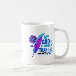 My Gods Is Stronger Than Flower Diabetes Awareness Kaffemugg