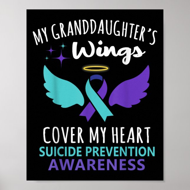 My Granddaughters Wings Cover Heart Suicide Awaren Poster (Framsidan)