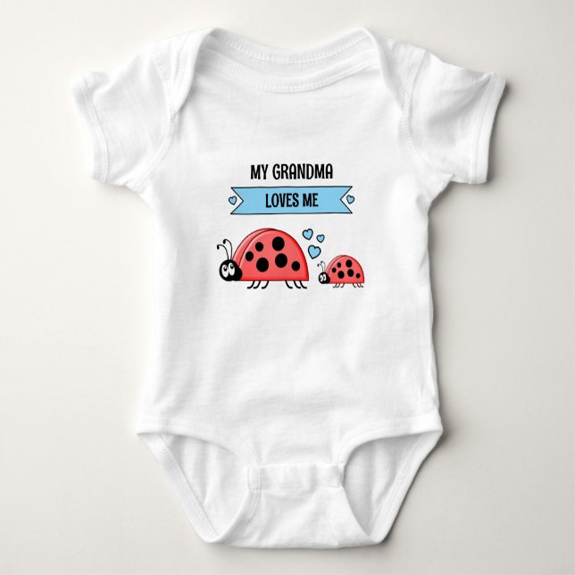 My Grandma loves me ladybugs blue T Shirt (Framsida)