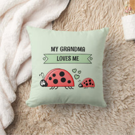My Grandma loves me ladybugs green baby Kudde