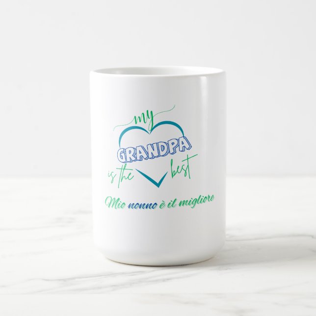 My Grandpa Is the Best – Bilingual Gift Design Kaffemugg (Center)