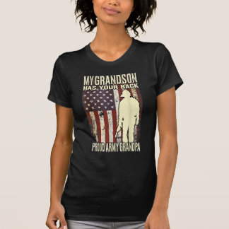 my grandson has your back - us flag proud army t shirt