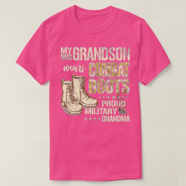 My Grandson Wears Combat BootsProud Military Grand T Shirt (Design framsida)