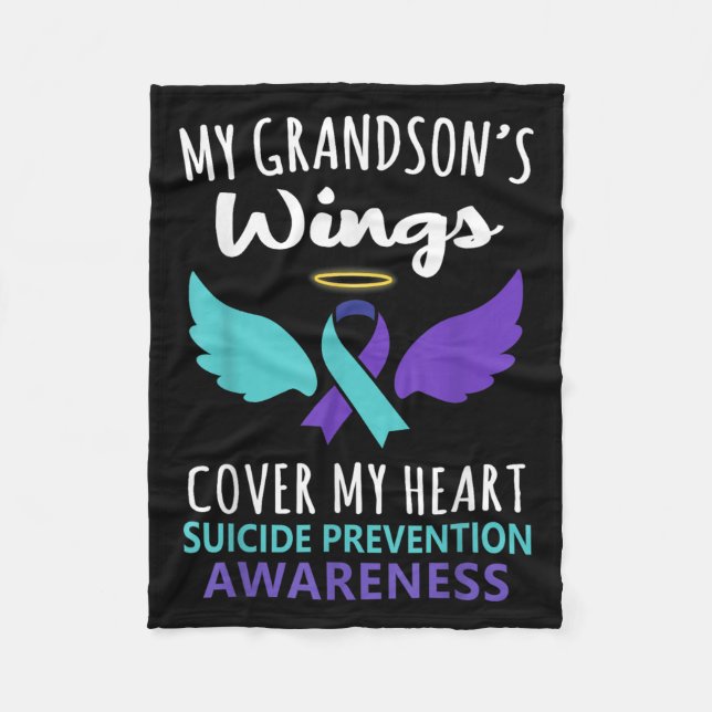 My Grandson's Wings Cover Heart Suicide Awareness  Fleecefilt (Framsidan)