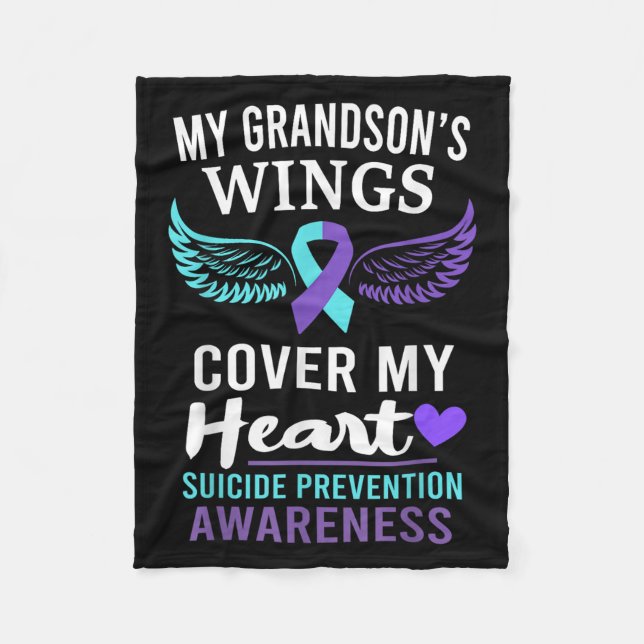 My Grandson's Wings Cover Heart Suicide Awareness  Fleecefilt (Framsidan)