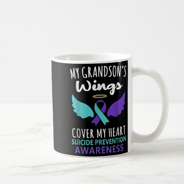 My Grandson's Wings Cover Heart Suicide Awareness  Kaffemugg (Höger)