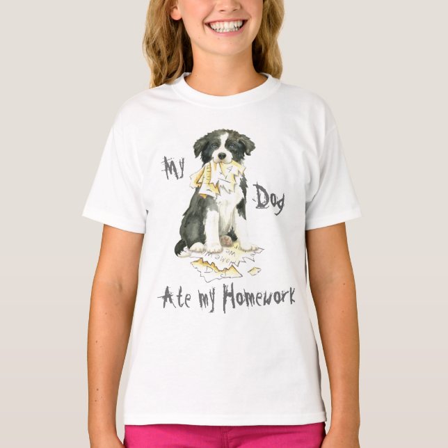 My Gräns Collie Ate my Homwork T-Shirt (Framsida)