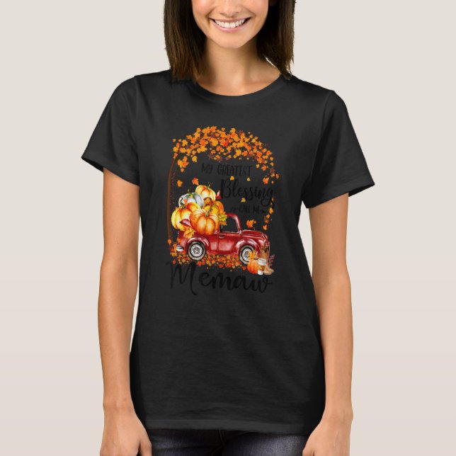 My Greatest Blessing Call Me Memaw Pumpkin Truck T Shirt (Framsida)