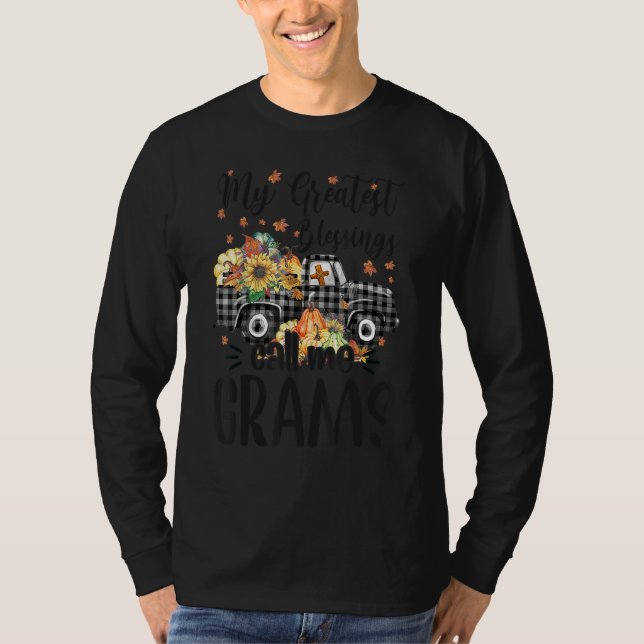 My Greatest Blessings Call Me Grams Truck Pumpkin  T Shirt (Framsida)