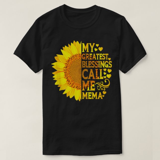 My Greatest Blessings Call Me Mema  Funny Mothers  T Shirt (Design framsida)