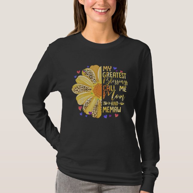 My Greatest Blessings Call Me Mom And Memaw Cute M T Shirt (Framsida)