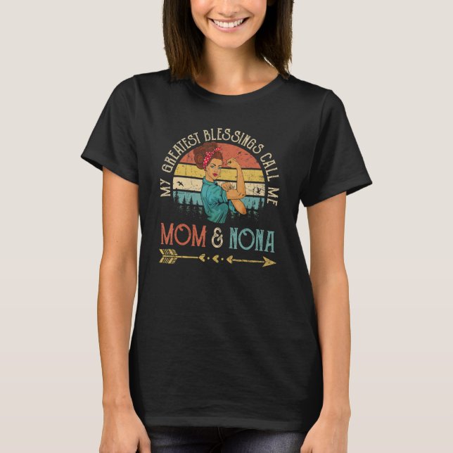 My Greatest Blessings Call Me Mom & Nona Women Ros T Shirt (Framsida)