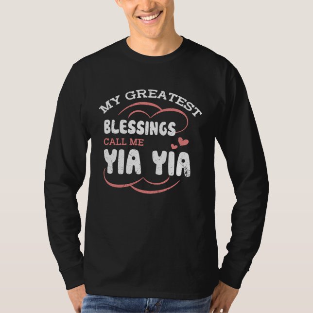 My Greatest Blessings Call Me Yia Yia Grandma Moth T Shirt (Framsida)
