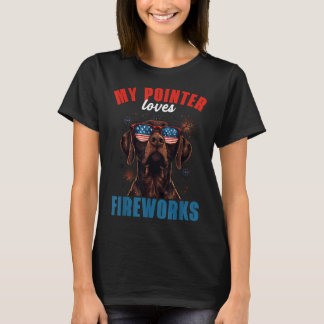 My Gsp Kärlek Fireworks 4:e juli Patriotic Hund L T Shirt