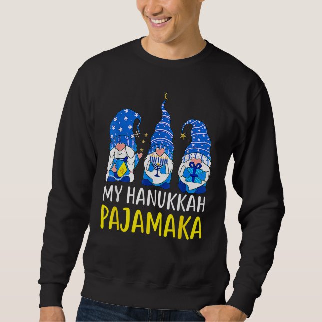 My Hanukkah Pajamakah  Chanukah Pajamas PJs Lång Ärmad Tröja (Framsida)