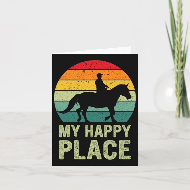 My Happy Place Horse Lover Horseback Riding Equest Kort (Framsida)