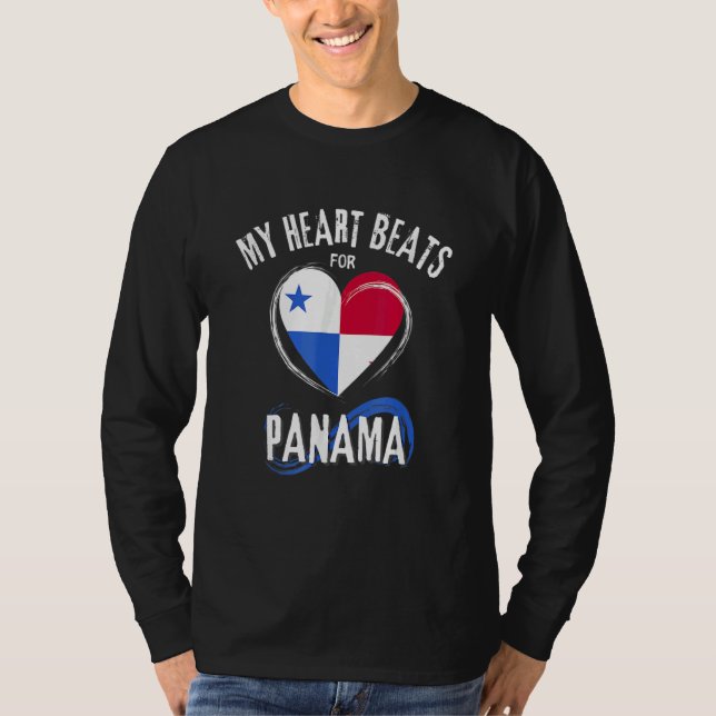 My Heart Beats for Panama  Panamanian Pride T Shirt (Framsida)