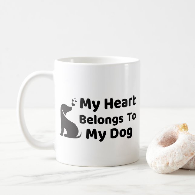 My Heart Belong To My Dog Mug Kaffemugg (Med munk)