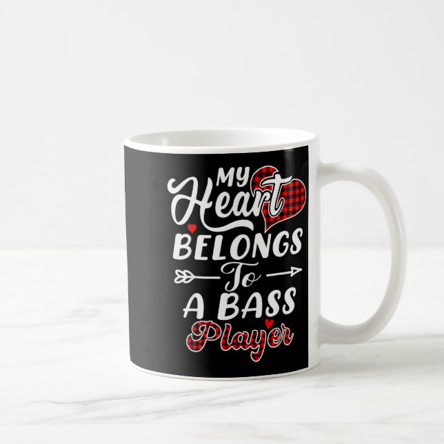 My Heart Belongs To A B Player Shirt Funny Valenti Kaffemugg (Höger)