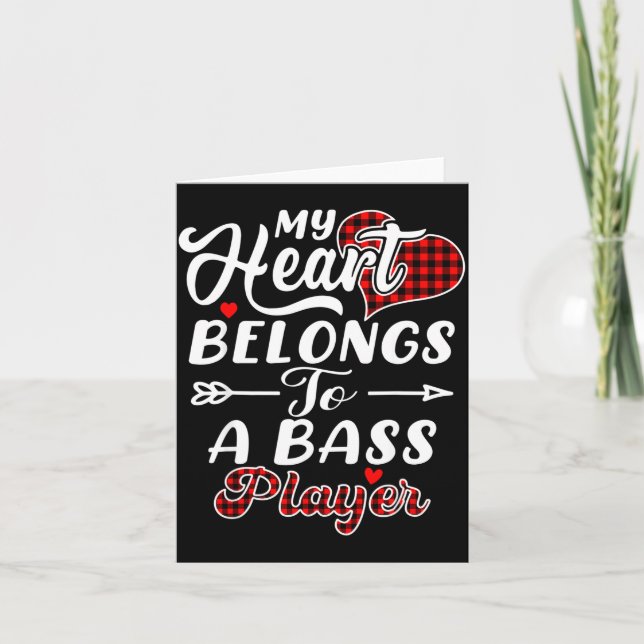 My Heart Belongs To A B Player Shirt Funny Valenti Kort (Framsida)