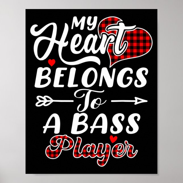 My Heart Belongs To A B Player Shirt Funny Valenti Poster (Framsidan)
