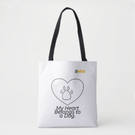 My Heart Belongs to a Dog Tote Bag – Cute Dog Love Tygkasse