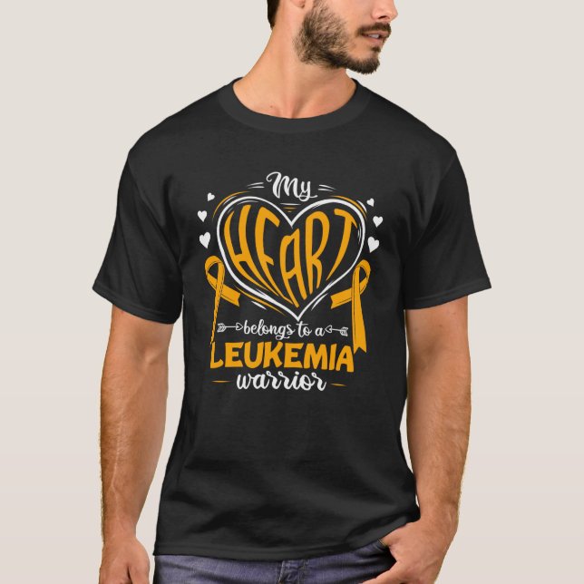 My Heart Belongs To A Leukemia Warrior Leukemia Aw T Shirt (Framsida)