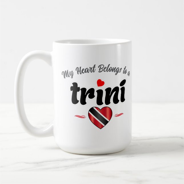 My Heart Belongs to a Trini Pink Text Kaffemugg (Vänster)