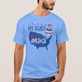 My Heart Belongs to America Patriotic Men's T-Shir T Shirt