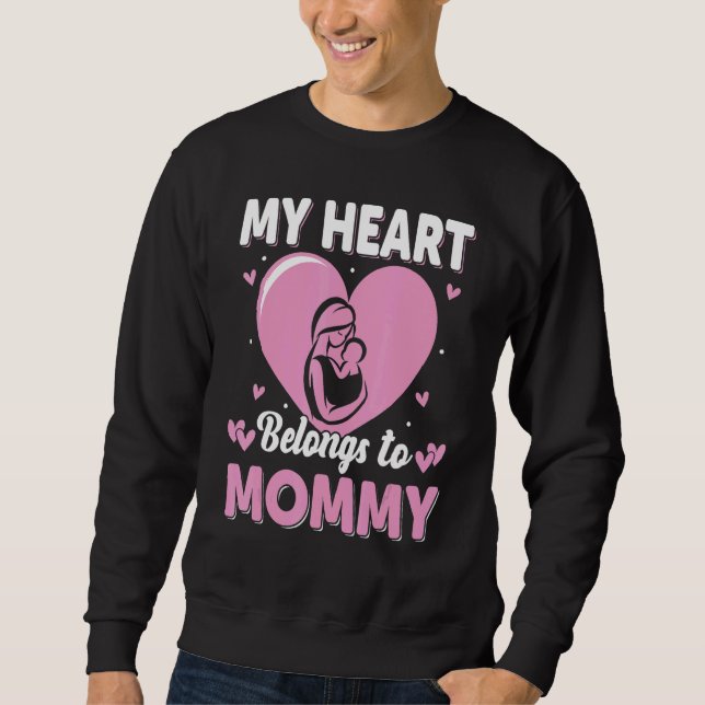 My Heart Belongs to Mommy Womens Lång Ärmad Tröja (Framsida)