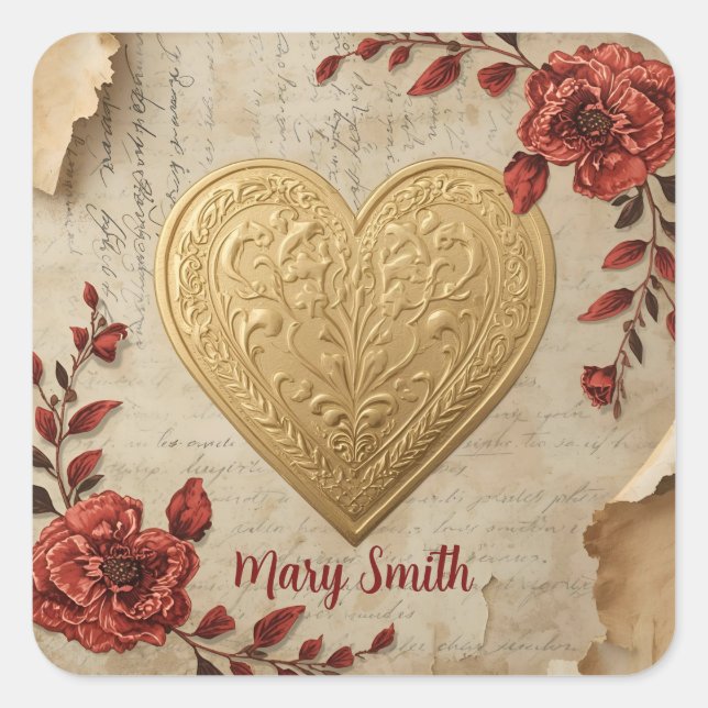 My Heart  Fyrkantigt Klistermärke (Framsida)