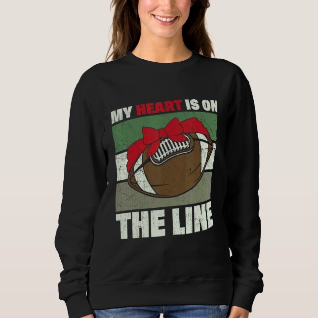 My Heart Is On The Line Offensive Lineman Retro Vi T Shirt (Framsida)