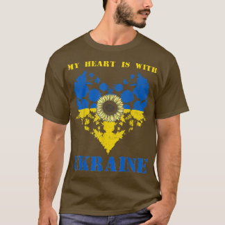 My Heart Is With Ukraine Vintage Sunflower Ukraini T Shirt