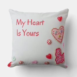 My Heart Is Yours  cute Valentine design Kudde