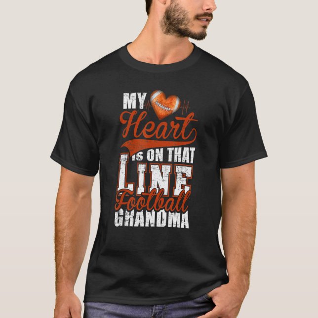 My Heart Linemen Football Grandma Nana Womens T Shirt (Framsida)