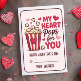 MY HEART POPS FOR YOU Valentines Day Classroom Anteckningskort