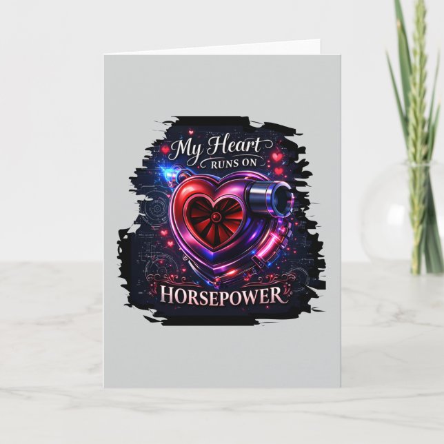 My Heart Runs on Horsepower – Racing Valentine Helgkort (Framsida)