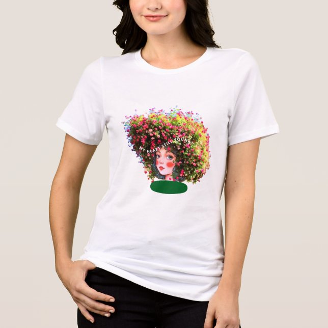 My Heart Still Young – Artistic Tree Hair Girl  T Shirt (Framsida)