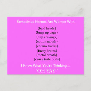 MY HERO Breast Cancer-vykort Vykort