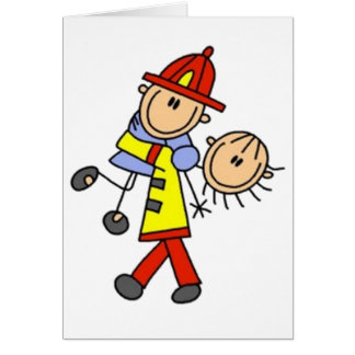 My Hero Firefighter Stick figur Hälsningskort