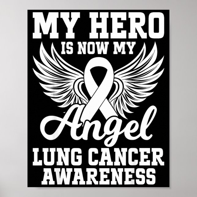 My Hero Is Now My Angel Lung Cancer Awareness  Poster (Framsidan)