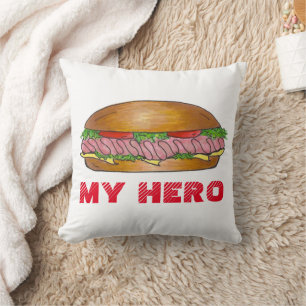 MY HERO SubMarine Sandwich Grinder Hoagie Sub Kudde