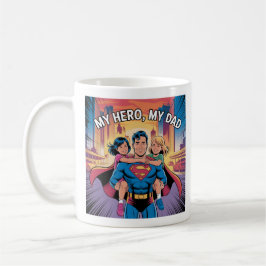 My Hero - Superdad Tecknad Stil Art Kaffemugg