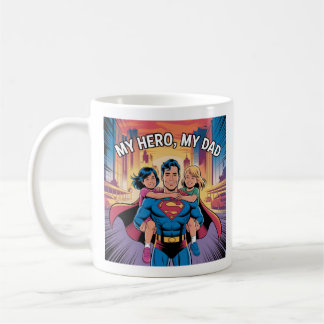 My Hero - Superdad Tecknad Stil Art Kaffemugg