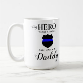 My Hero Wears A Badge pappa Fars dag Photo Kaffemugg