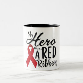 My Hero Wears a Red Ribbon Två-Tonad Mugg