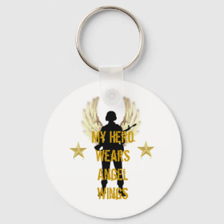 My Hero Wears Angel Vingar Nyckelring